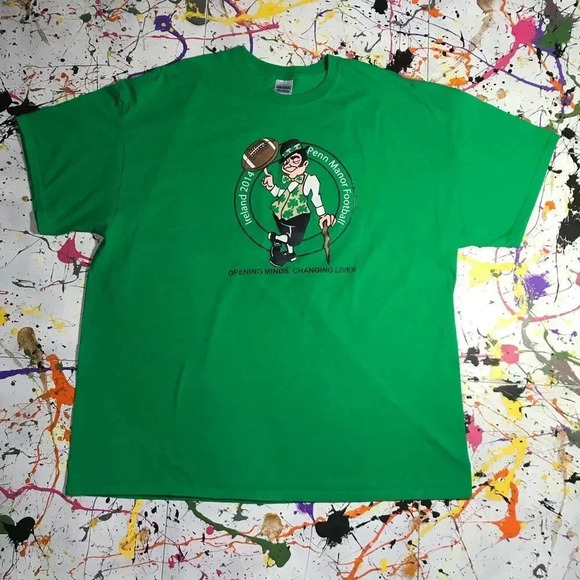 Penn Manor PA (High School) (Irish Leprechaun Celtic Logo) T-Shirt - Picture 2 of 5